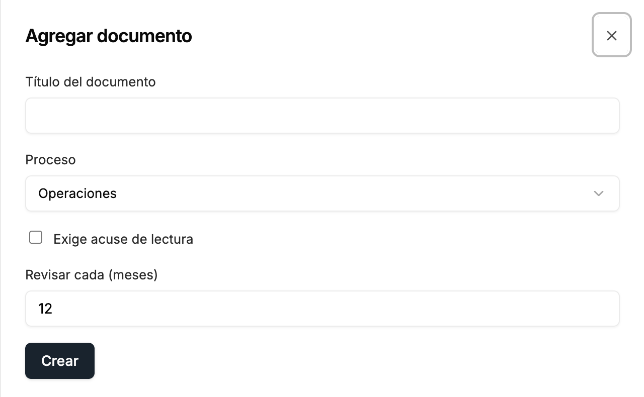 Documentos controlados, interfaz de Vigitar en modo día.